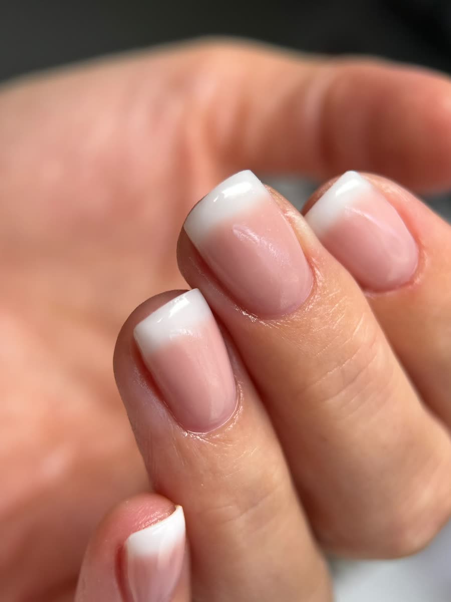Ombré-French in Rosé und Weiß
